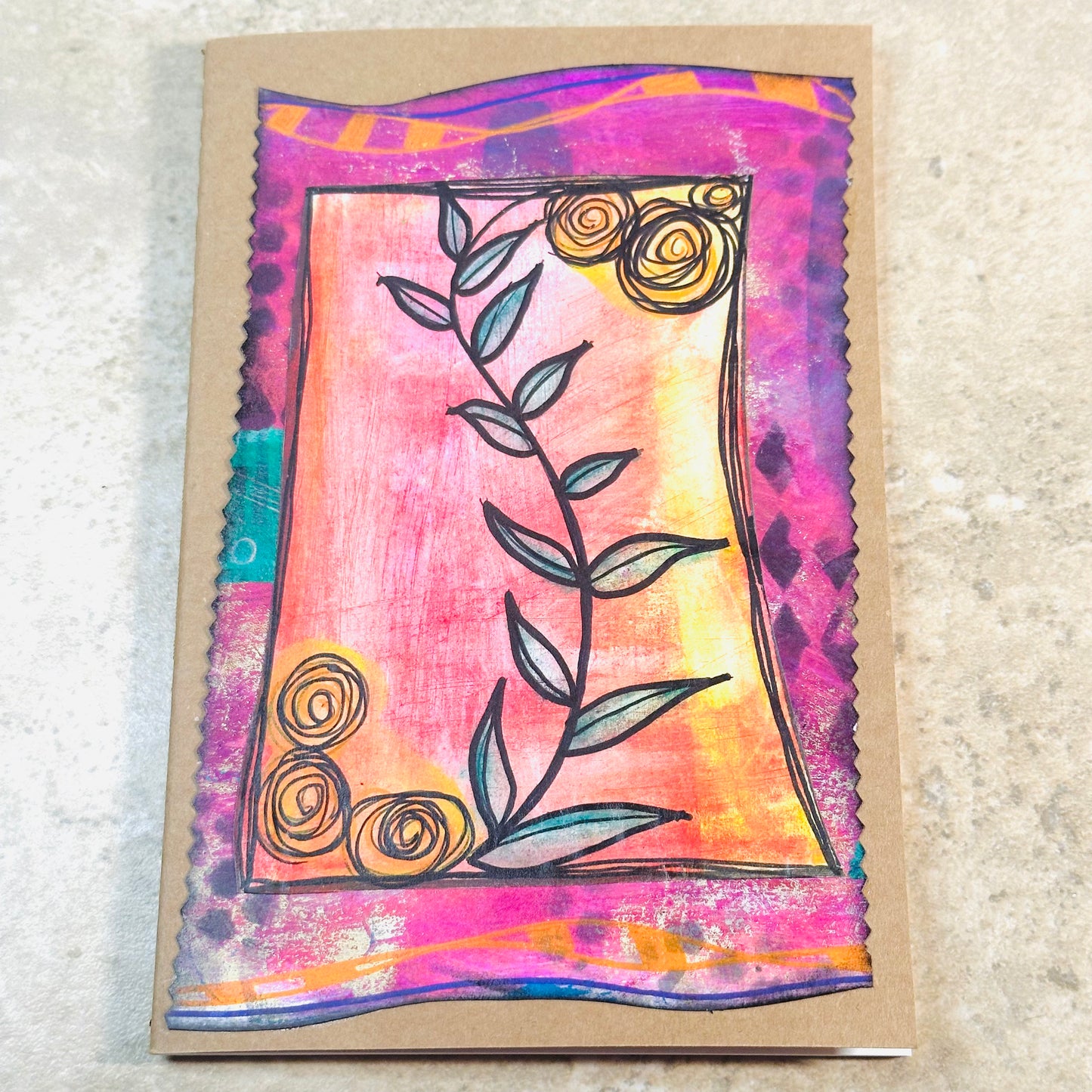 Lined Softcover Notebook: Leaves