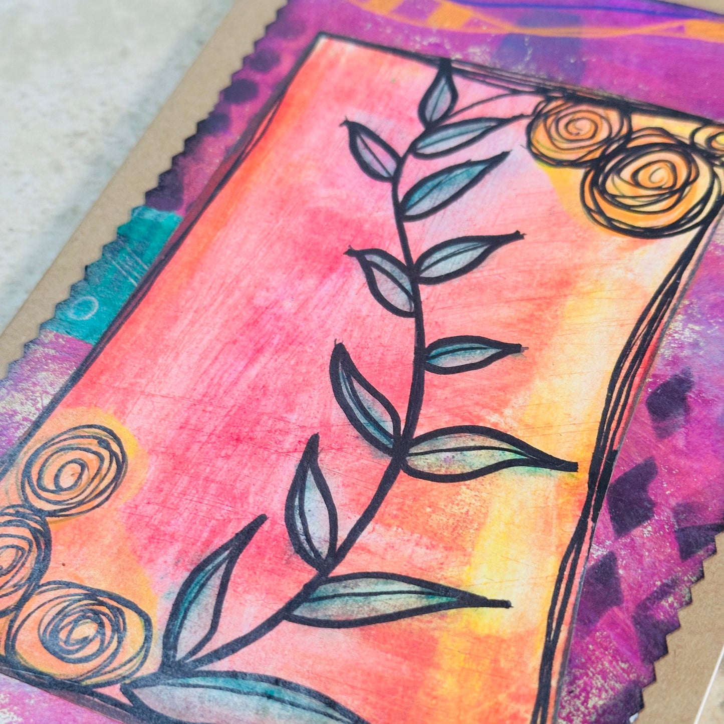 Lined Softcover Notebook: Leaves