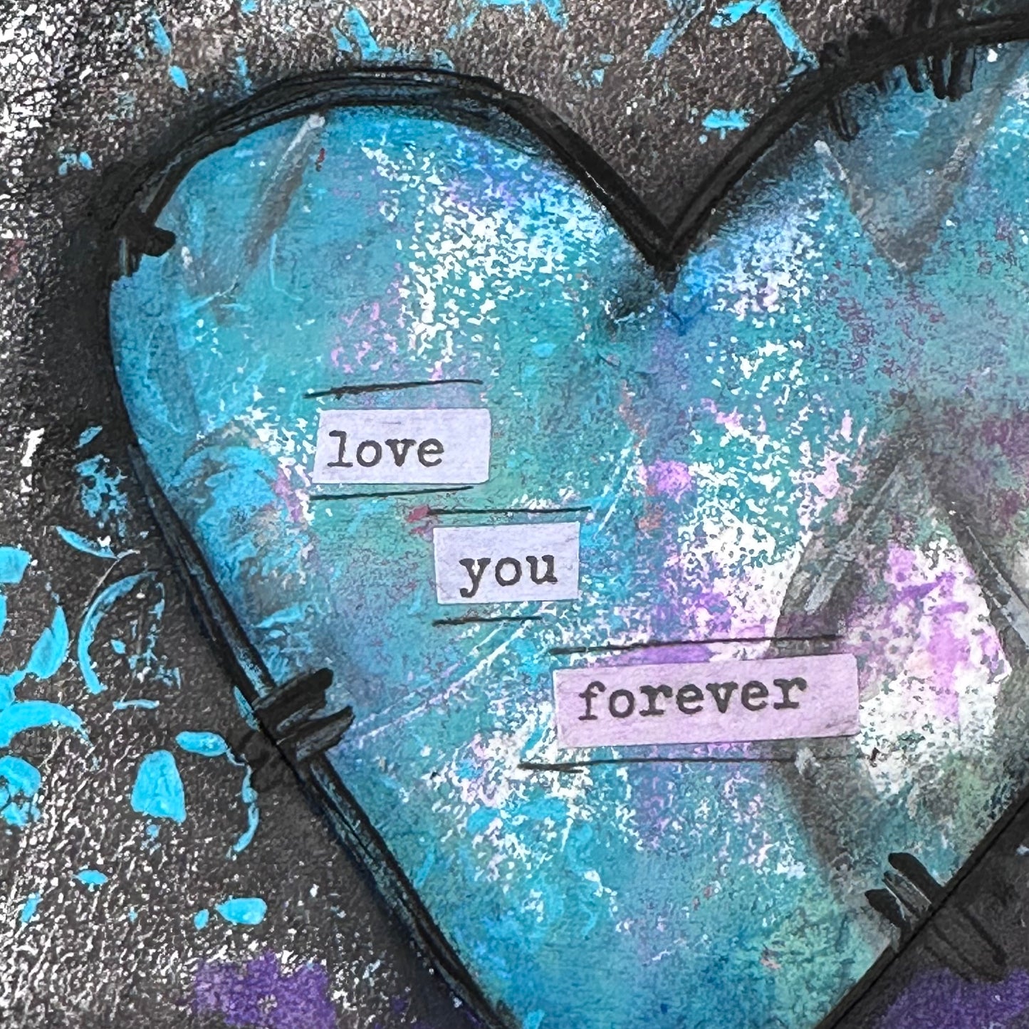 Valentine Cards - Grunge Theme - set of 5