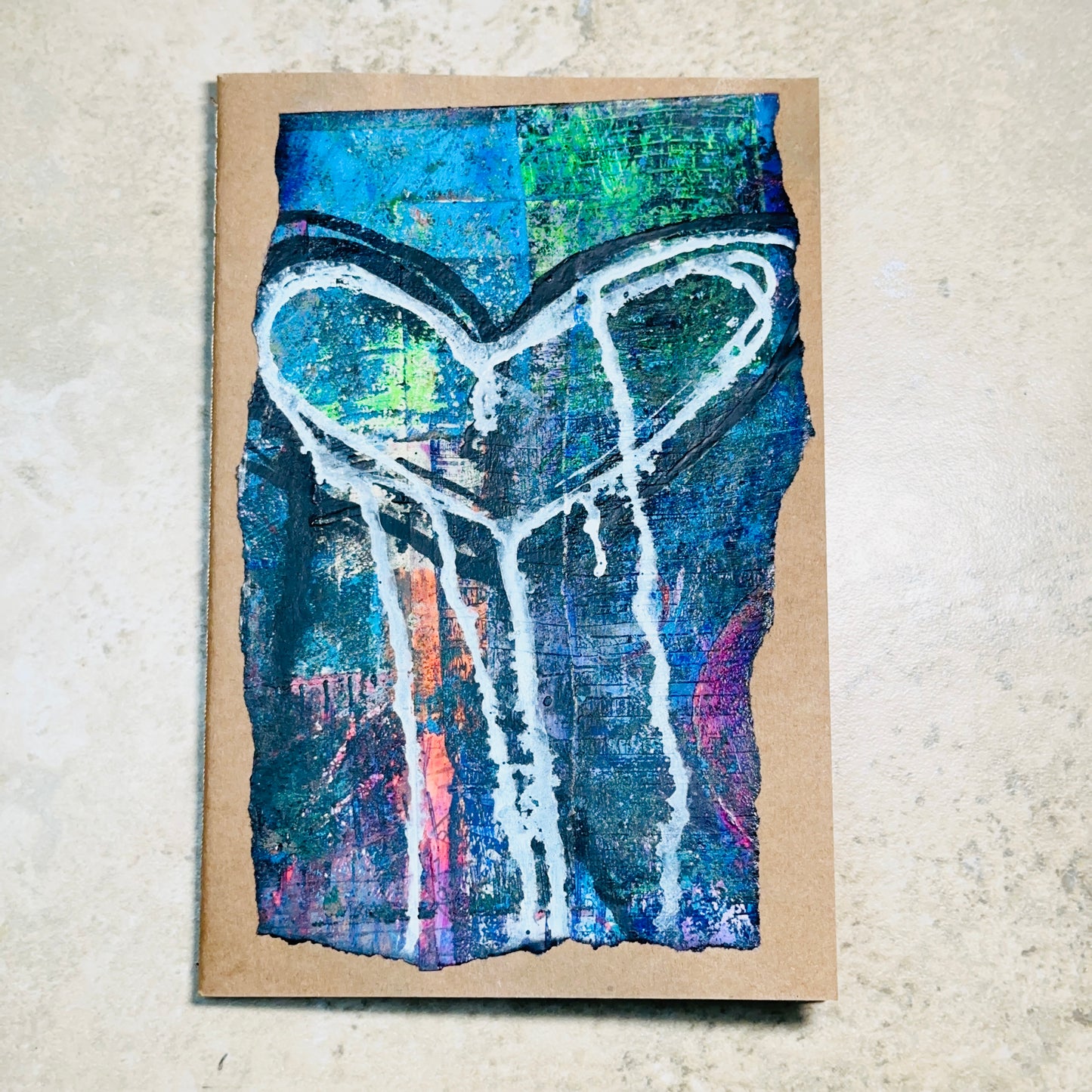 Lined Softcover Notebook: Dripping Heart