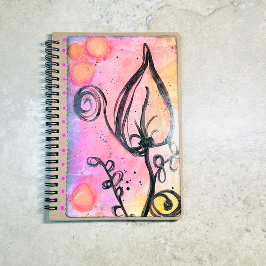 Lined Spiral Bound Notebook: Flourish