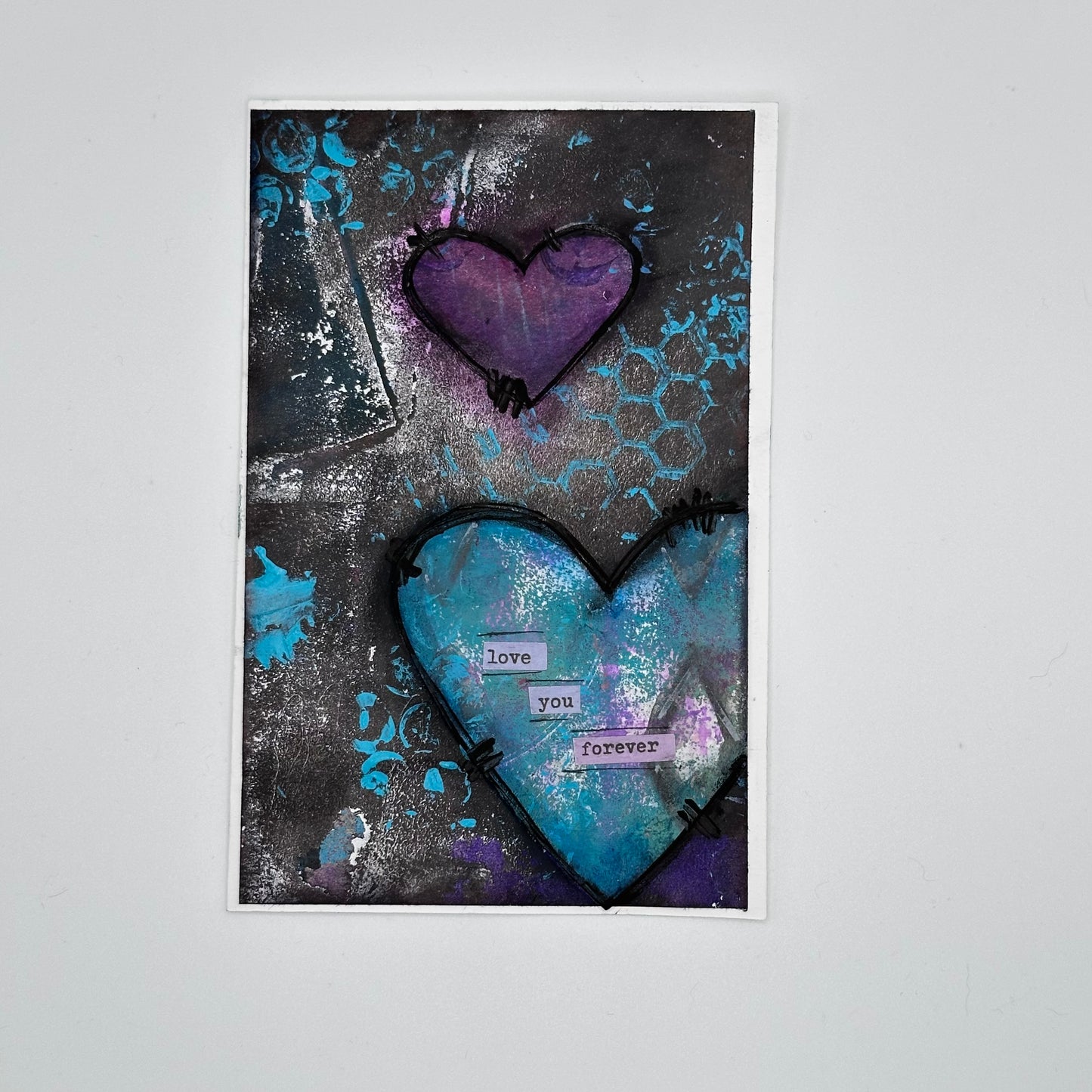 Valentine Cards - Grunge Theme - set of 5